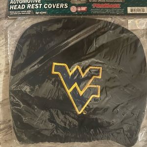 2 West Virginia automotive head rest covers NCCA LICENSED GEAR